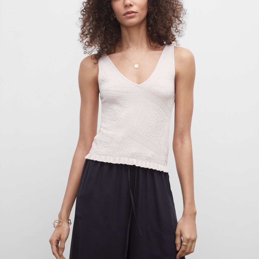 Ruffle Hem Tank - Brand New - NEVER WORN - Black - Picture 6 of 10